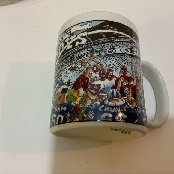 Dallas Cowboys NFL Custom Edge Cartoon Coffee Mug Rare Vintage 1994 VTG Stadium - Picture 6 of 10